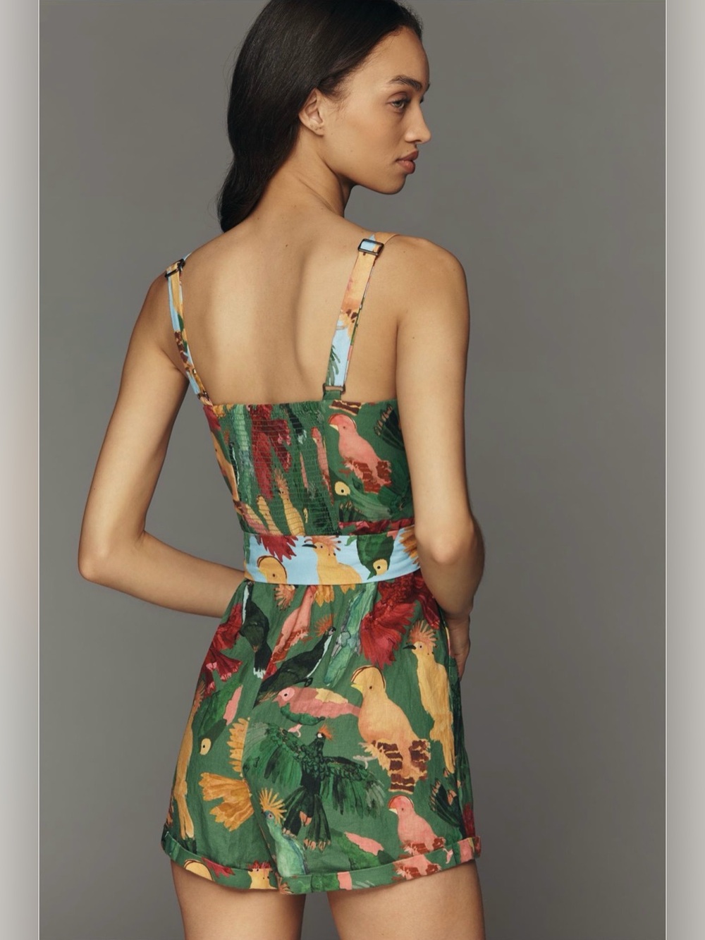 Farm Rio Floral Bird Print Romper NWT - Picture 3 of 7